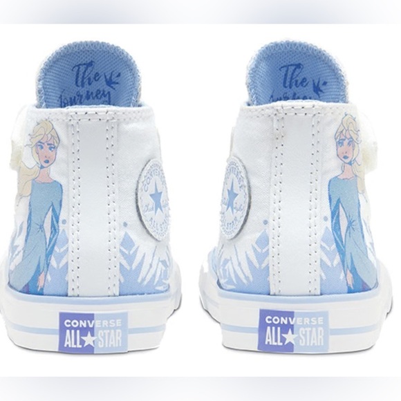 Converse Kids' White and Blue High-Top Sneakers - Picture 2 of 7
